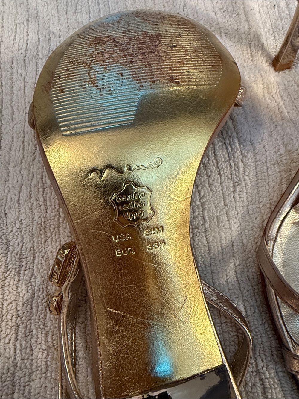 Nina Rose Gold Jeweled Slingback Sandals - Picture 2 of 12